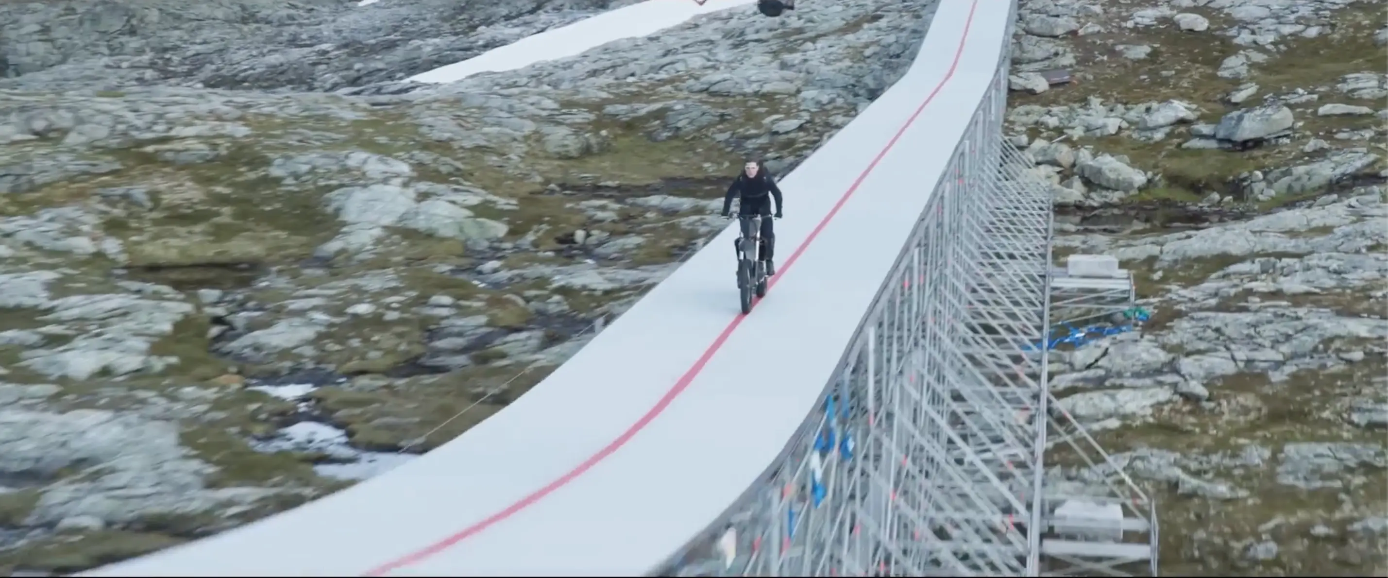 Tom Cruise chucked himself off the cliff six times.