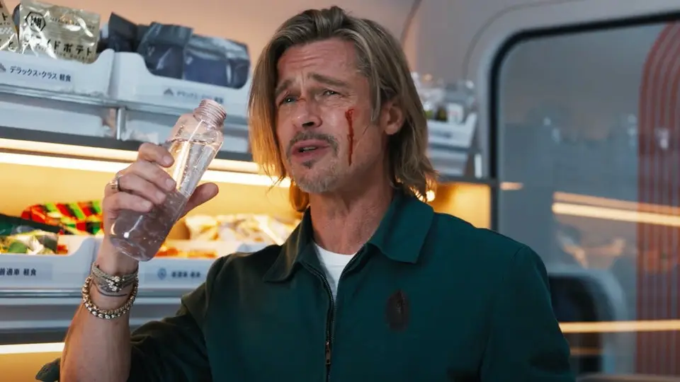 Brad Pitt in Bullet Train.
