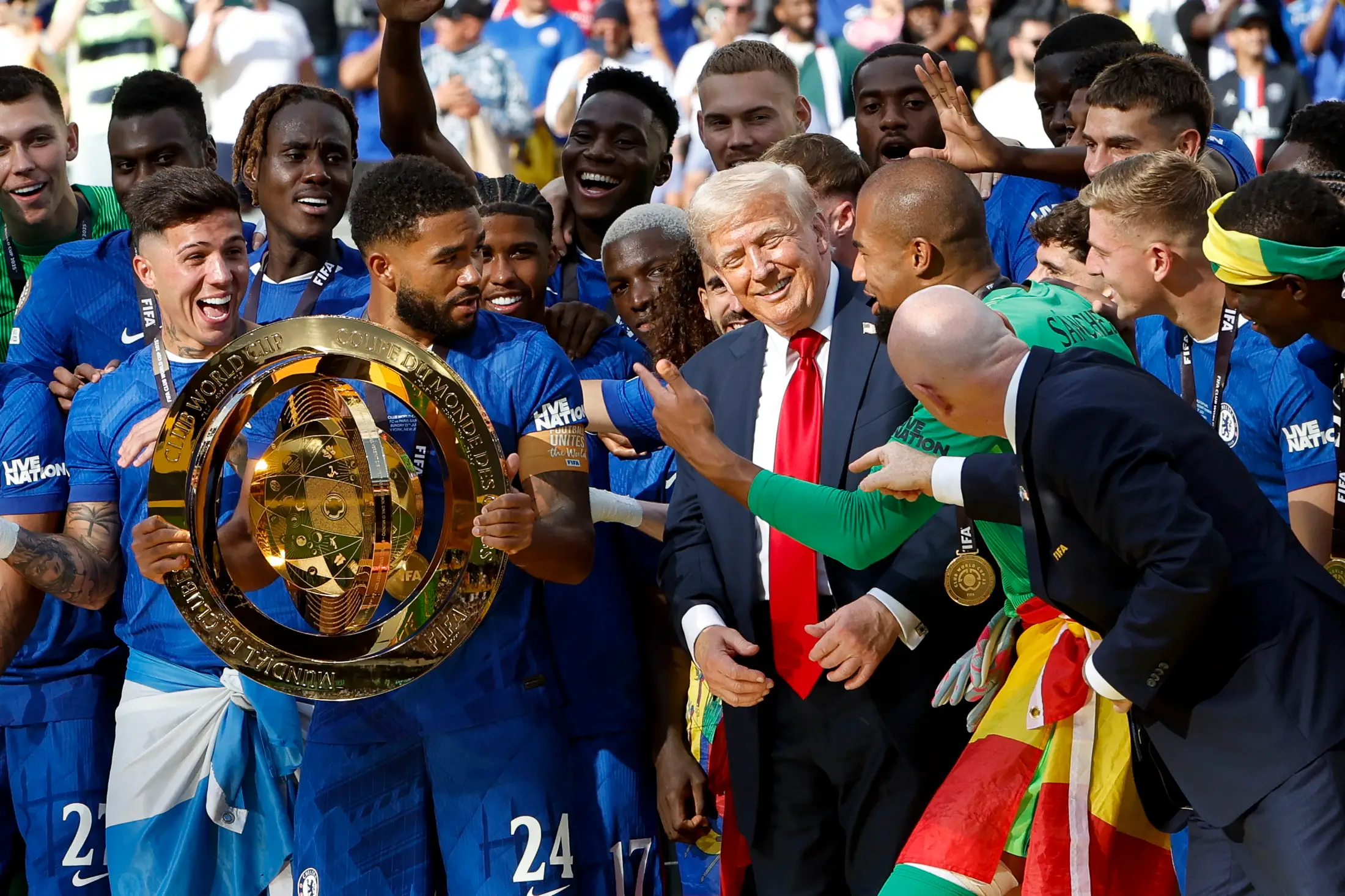 Trump made a similar faux pas during last year's 2025 FIFA Club World Cup ( Jean Catuffe/Getty Images)
