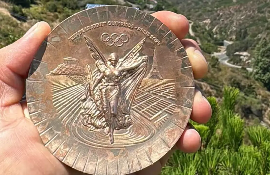 Nyjah Huston showed off his bronze medal looking pretty dull last year (@nyjah/Twitter)