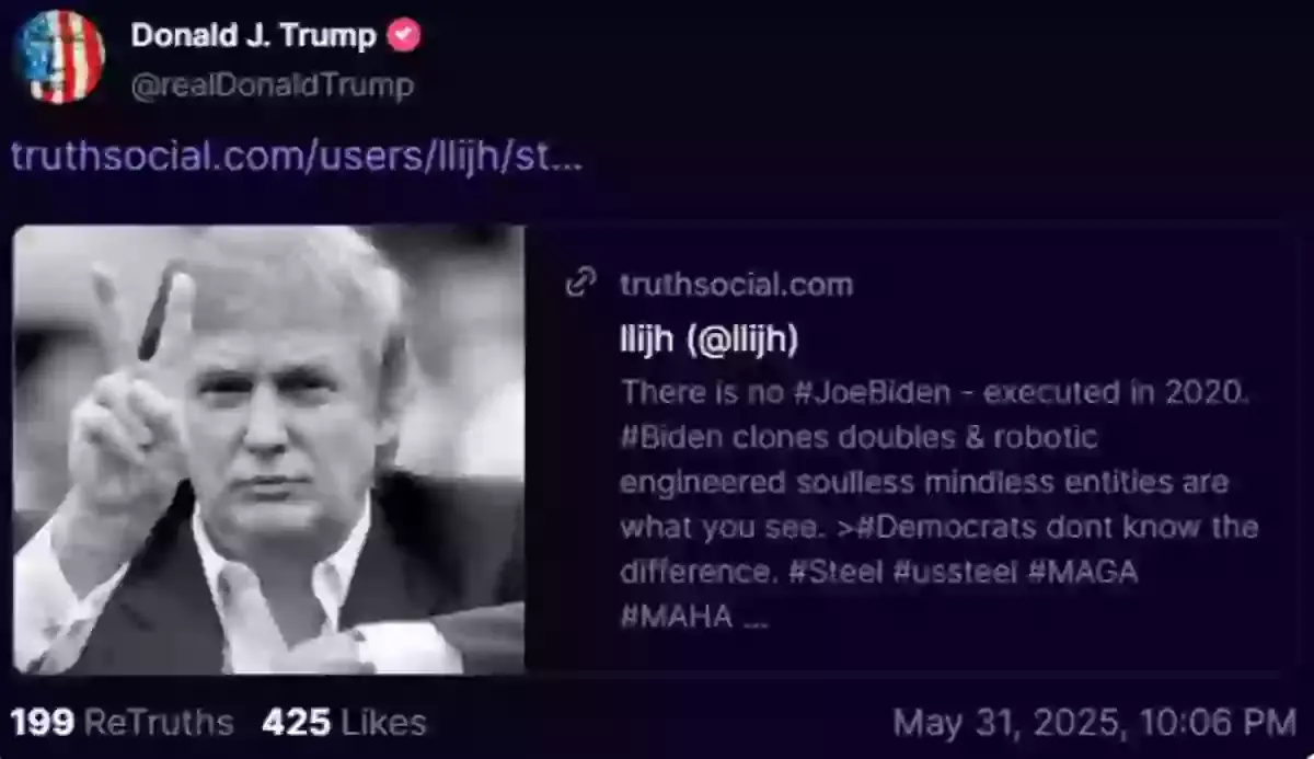 Trump's Truth Social repost quickly went viral (X)