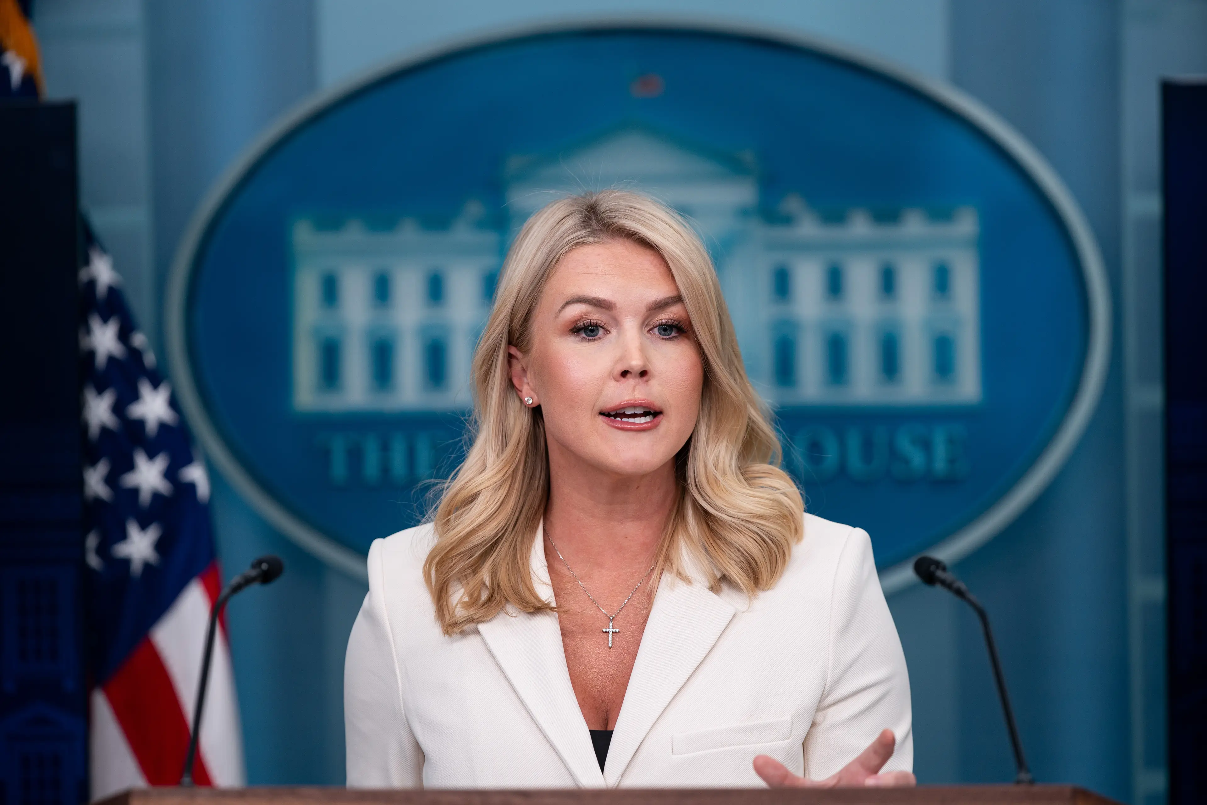 Press secretary Karoline Leavitt defended Trump and said he would only act within the law (Al Drago/Bloomberg via Getty Images)