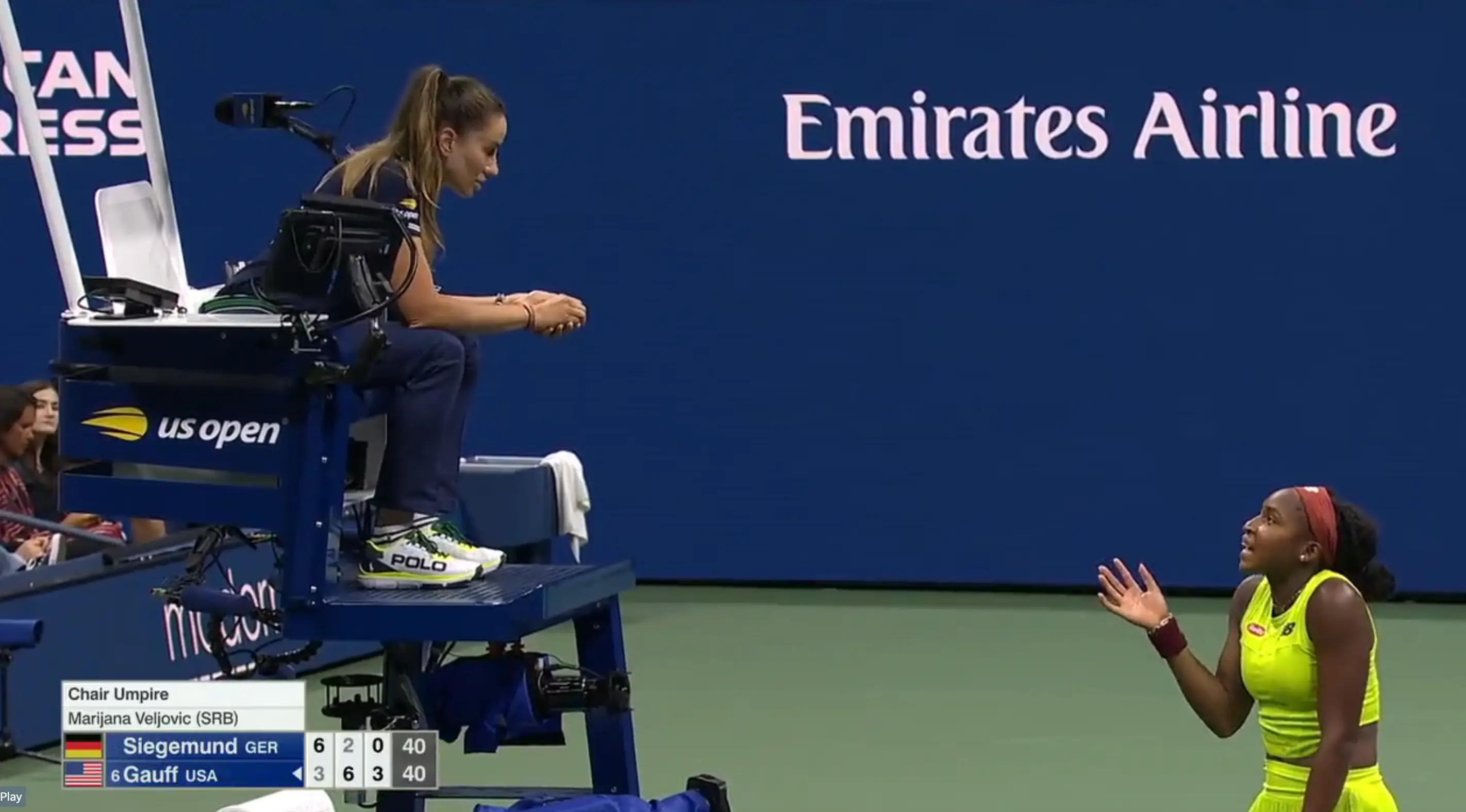 Gauff was supported by cheers from the crowd at the US Open for calling out the time wasting.