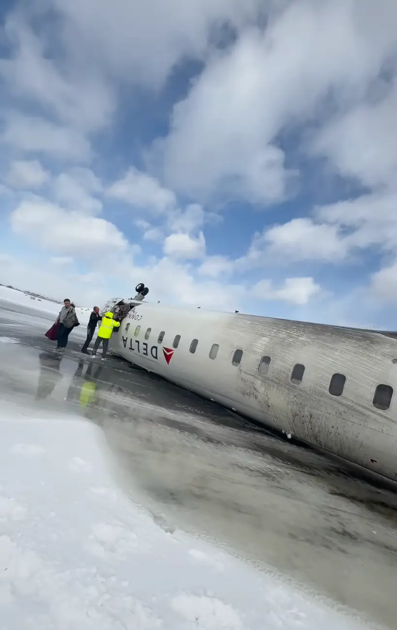 The aircraft had flipped upside-down on the runway (Instagram/@eggxit)
