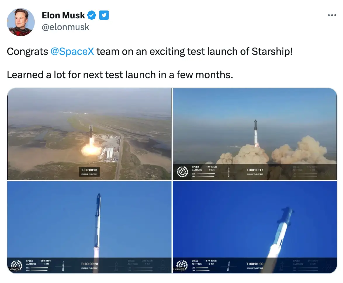 The rocked launched in Texas.