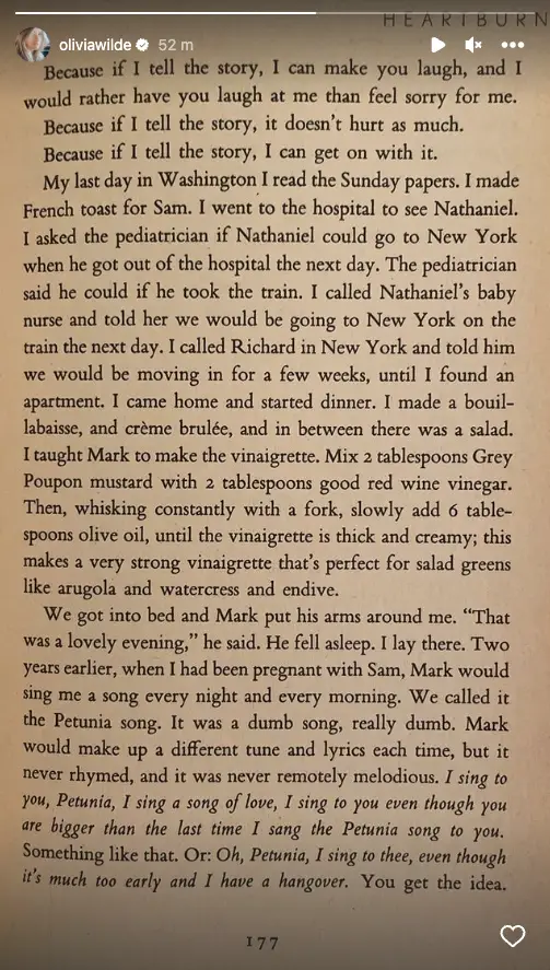 She seemed to share the recipe on her Instagram story.