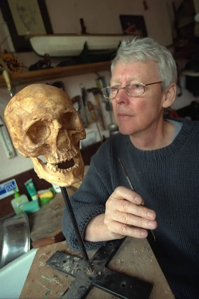 Facial reconstruction specialist Richard Neave examines a cast of the Jerusalem skull that he used to build up a 3D picture of the face of Jesus (Bob Collier/Sygma/Sygma via Getty Images)