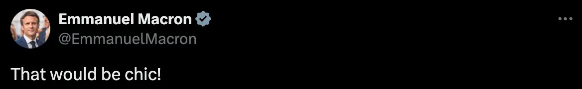 The president of France has responded (X/@EmmanuelMacron)