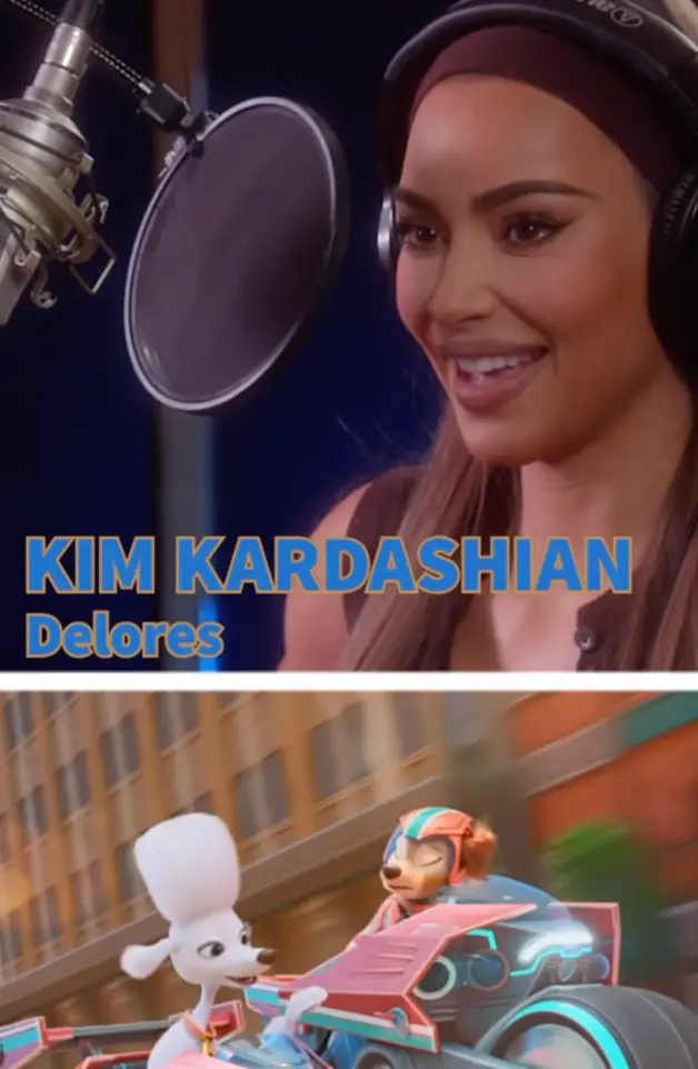 Kim Kardashian takes on the role of a sassy poodle.