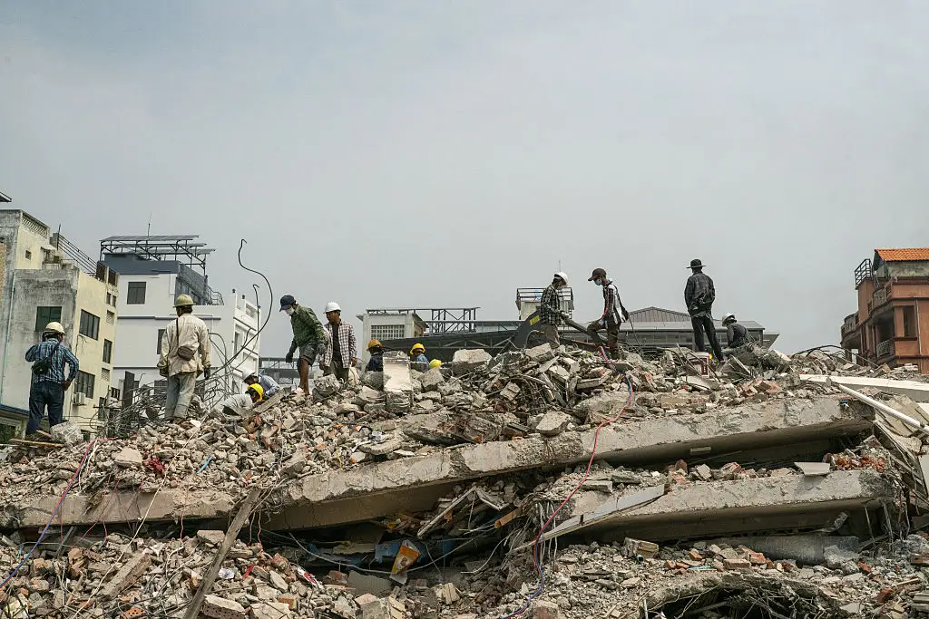 The damage caused by the earthquake in Myanmar is evident (Magdalena Chodownik/Anadolu via Getty Images)