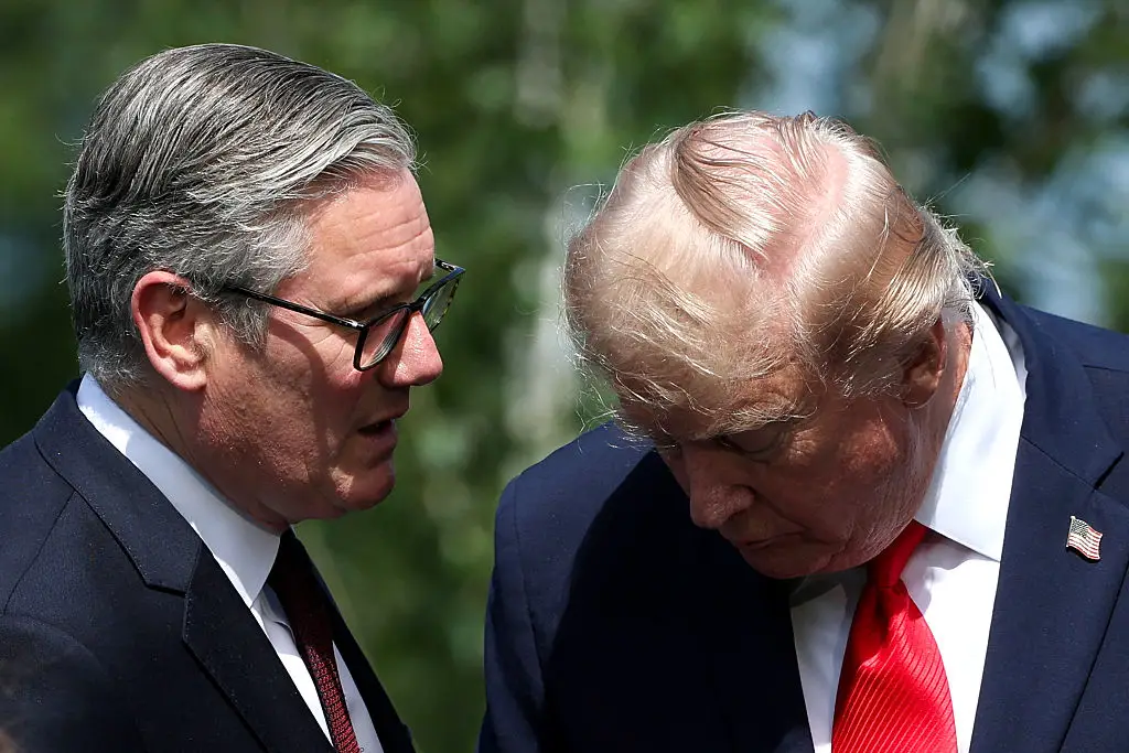 Trump made a number of digs towards Starmer as he announced his resignation (Photo by Isabel Infantes - Pool/Getty Images)