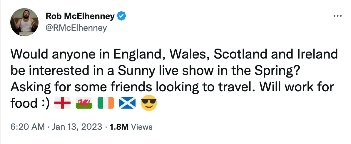 McElhenney hinted the gang could be coming to the UK.