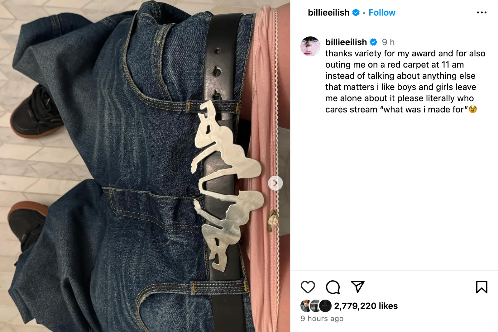 Billie Eilish accused Variety of 'outing' her at the interview.