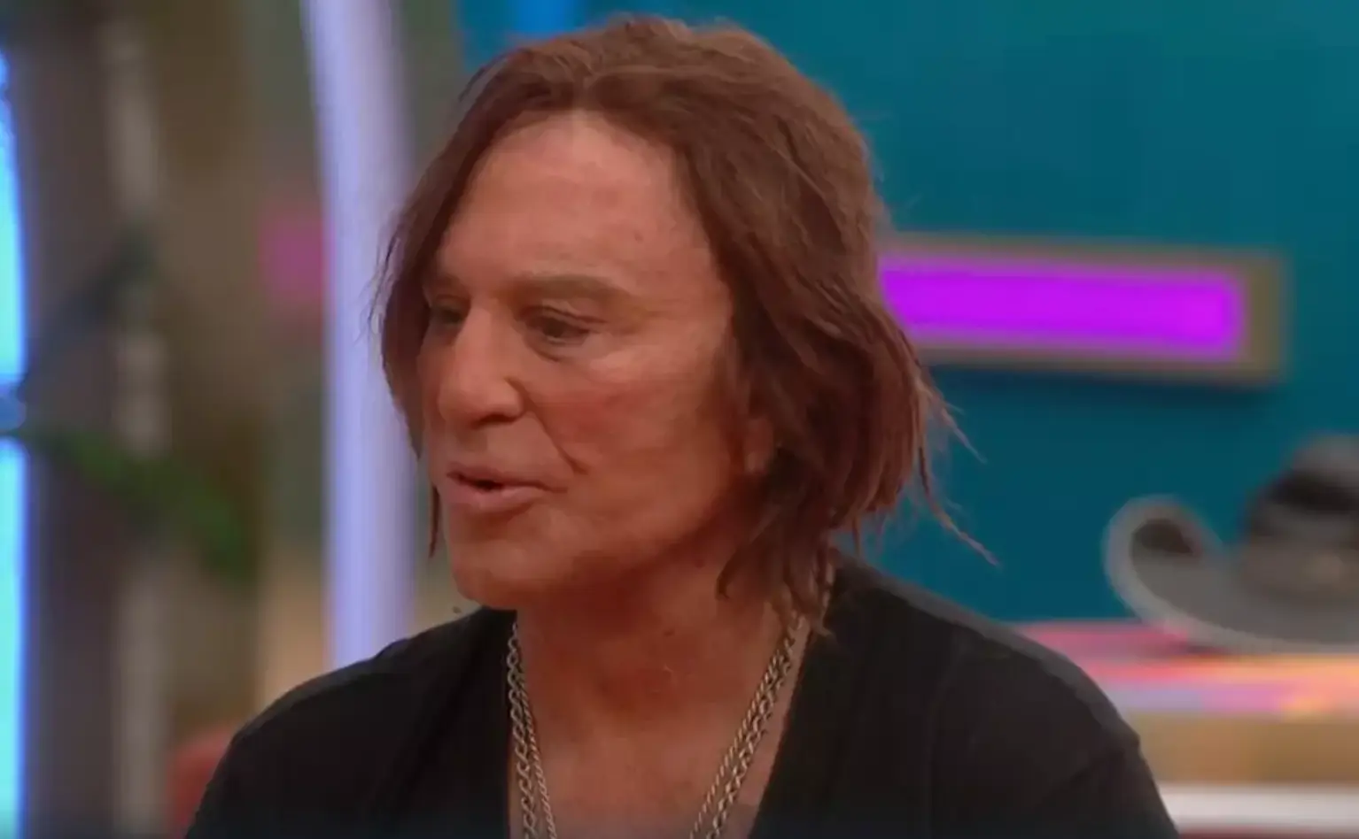 Mickey Rourke has been asked to leave the CBB UK house (ITV)