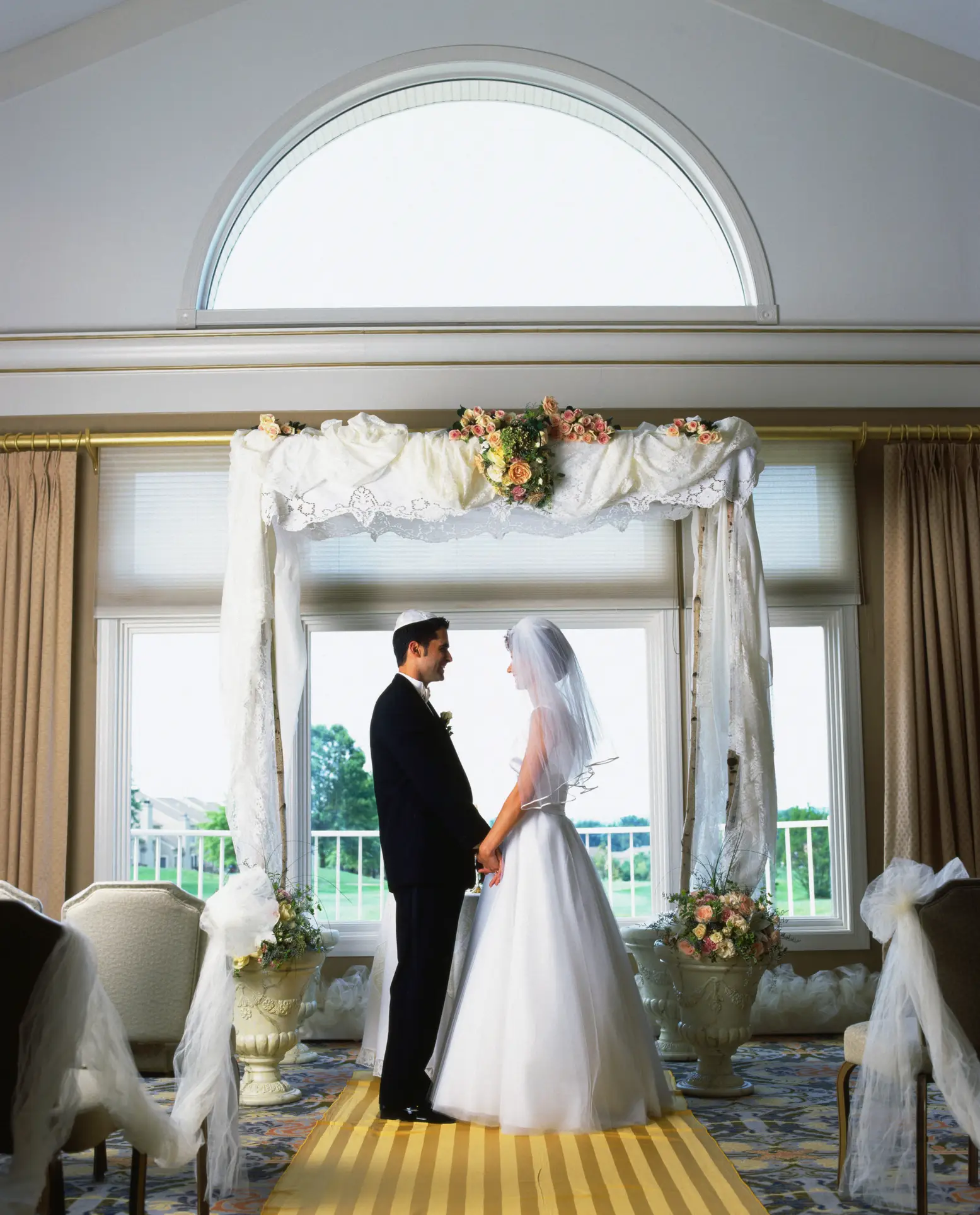A chuppah is a wedding canopy, positioned above the bride and groom, used in Jewish ceremonies (Getty stock)