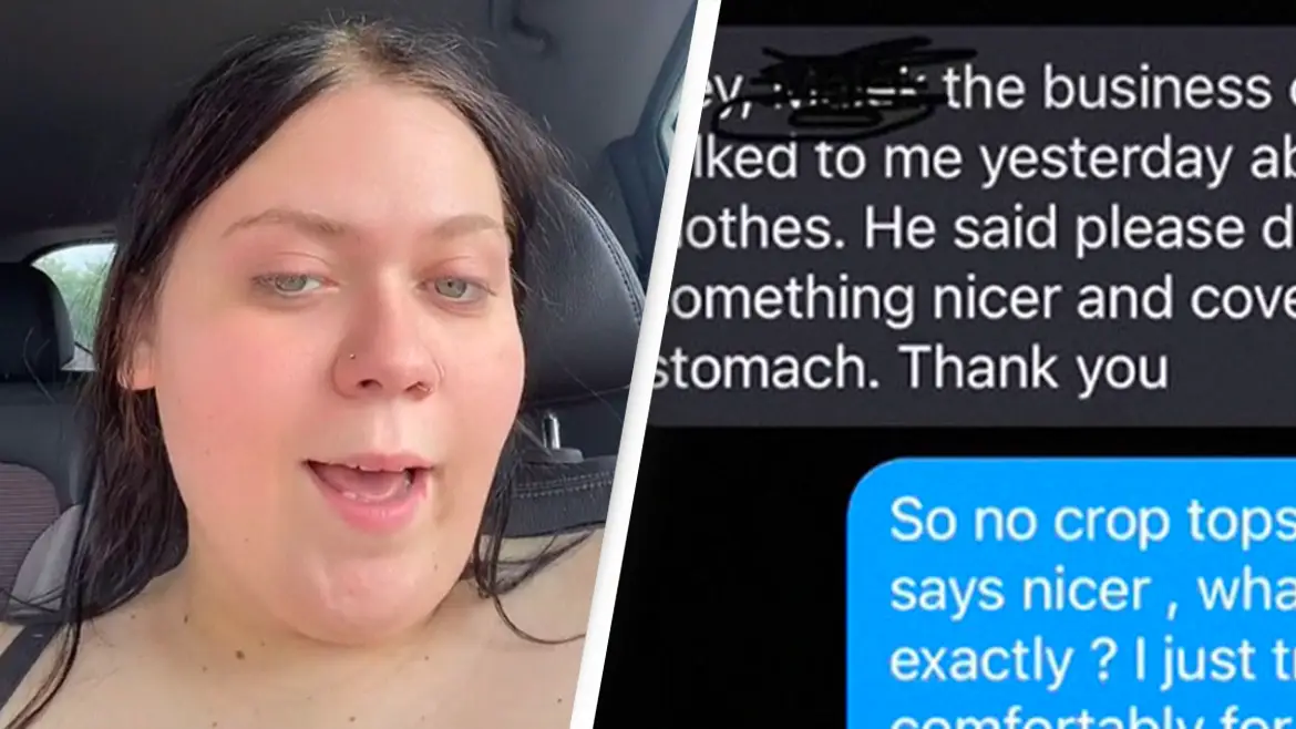 Woman shares shocking texts her boss sent about her work outfits that made her quit job