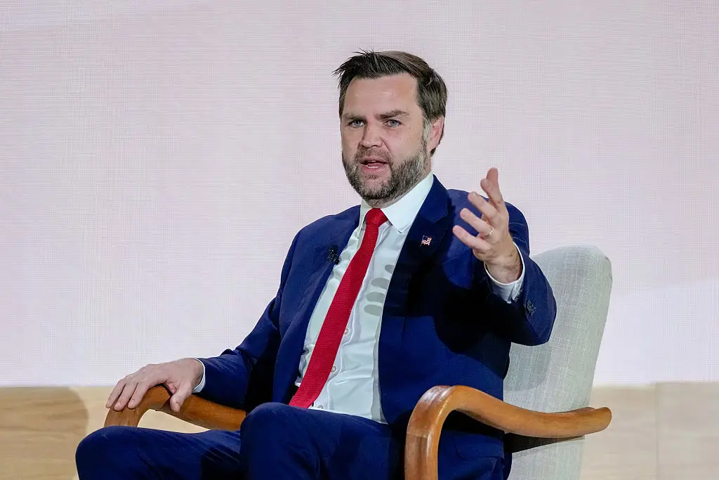 Coulter said the blame had unfairly fallen at the door of Vice President JD Vance (Daniel Heuer/Bloomberg via Getty Images)
