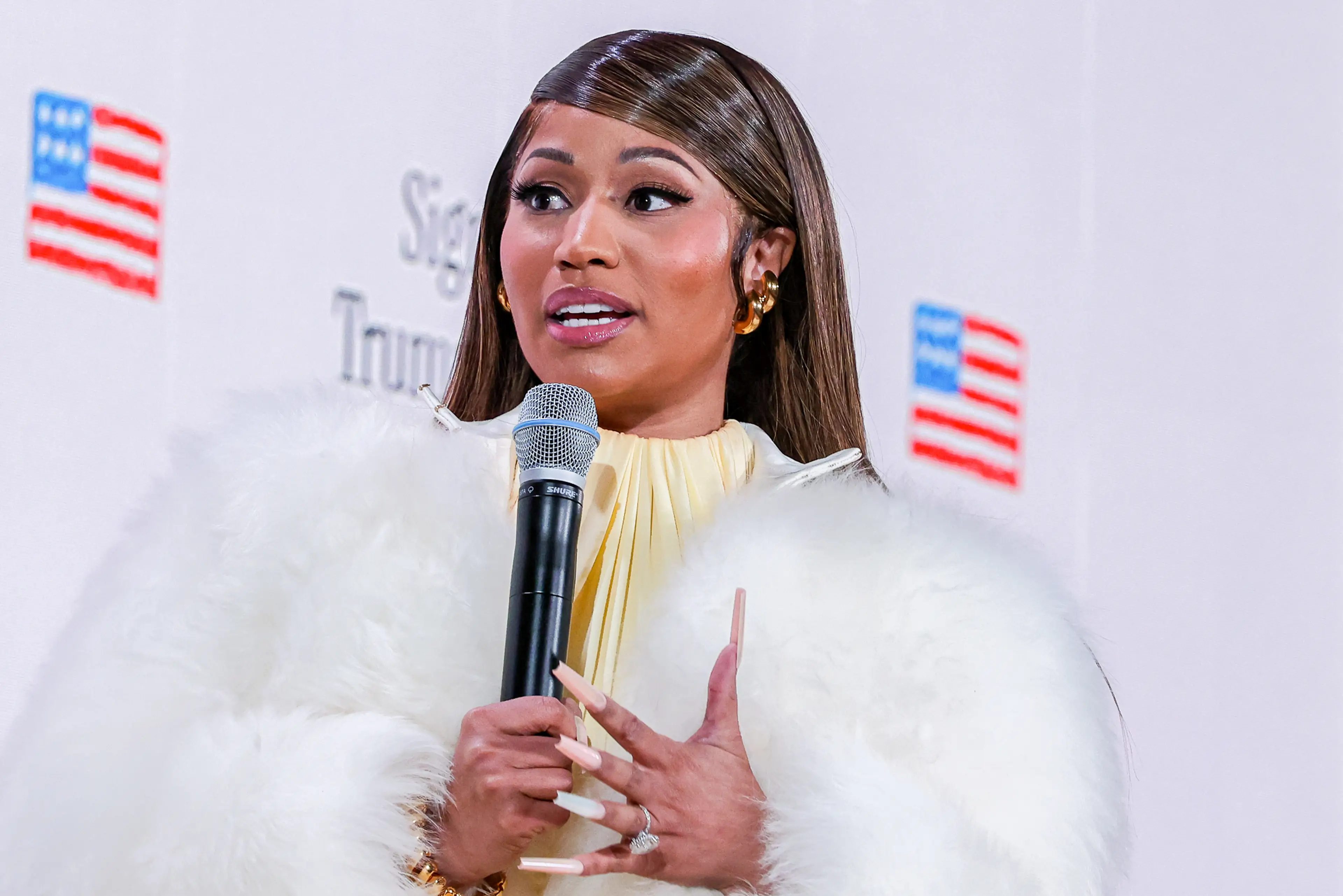 Minaj has been a vocal supporter of Trump over the past few years ( Valerie Plesch/Bloomberg via Getty Images)