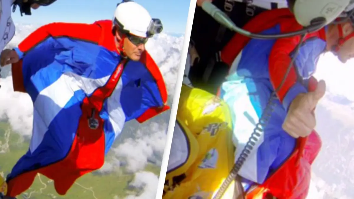 Video footage captures the last moments of James Bond stuntman before leaping out of helicopter to his death