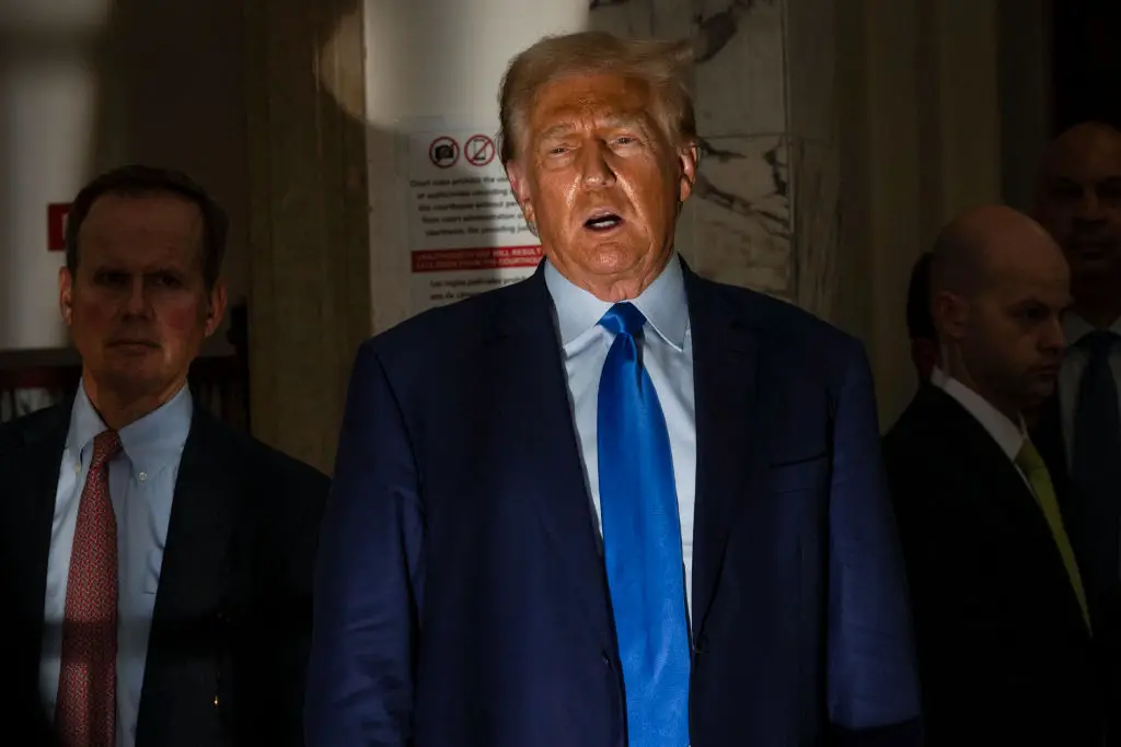 Trump pictured back in 2023 leaving the courthouse after attending his tax trial (ALEX KENT/AFP via Getty Images)