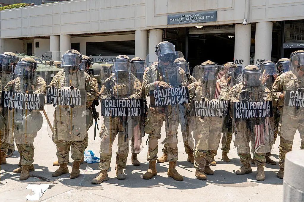 National Guard soldiers have been sent to LA to the objection of the Californian governor (Kyle Grillot/Bloomberg via Getty Images)