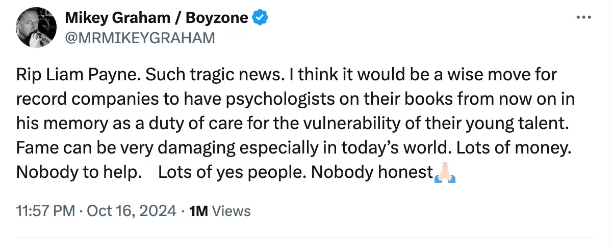 Mikey Graham expressed belief more support should be offered (X/@MRMIKEYGRAHAM)