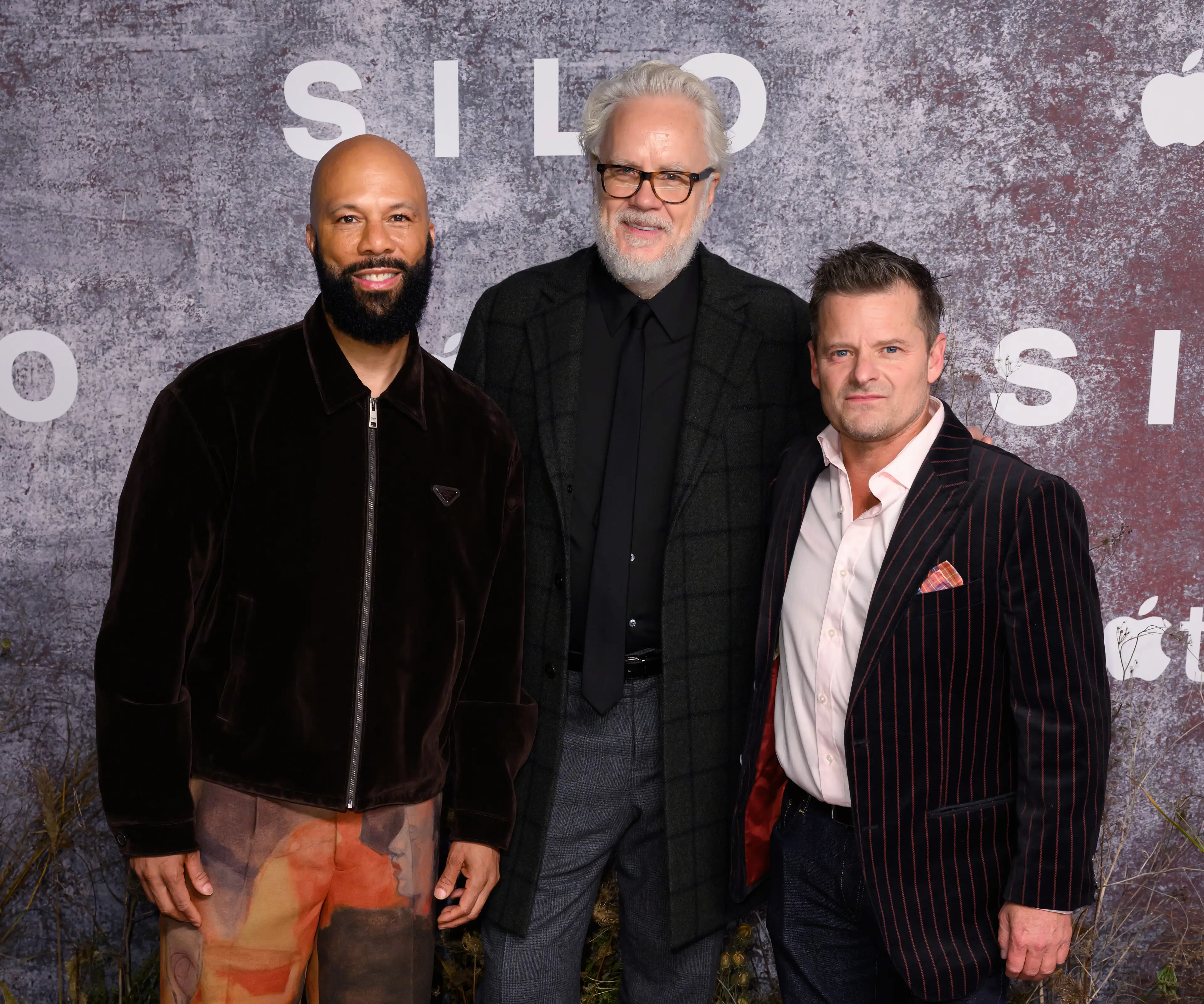 Common, Tim Robbins and Steve Zahn at the premiere of Silo season two in London (Karwai Tang/WireImage)