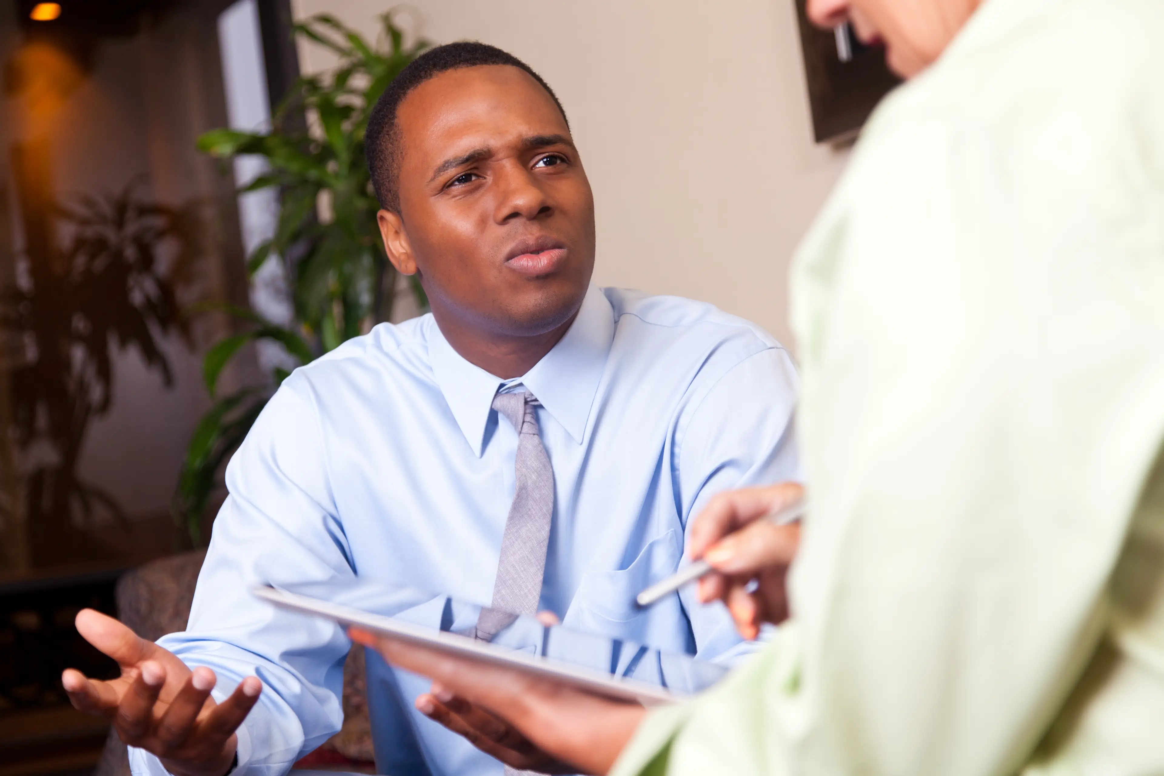 The face you make when the intervierwer asks you to sing (Getty Stock Image)