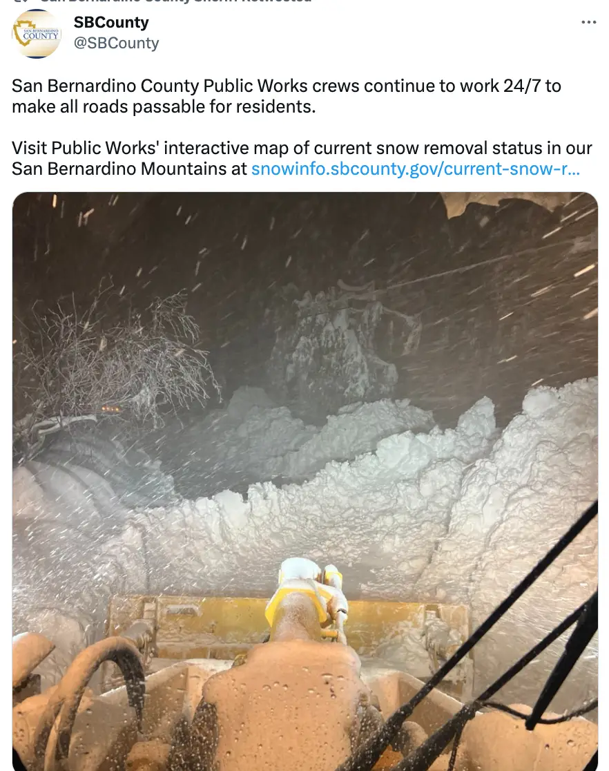 Some areas received 12 feet of snow.