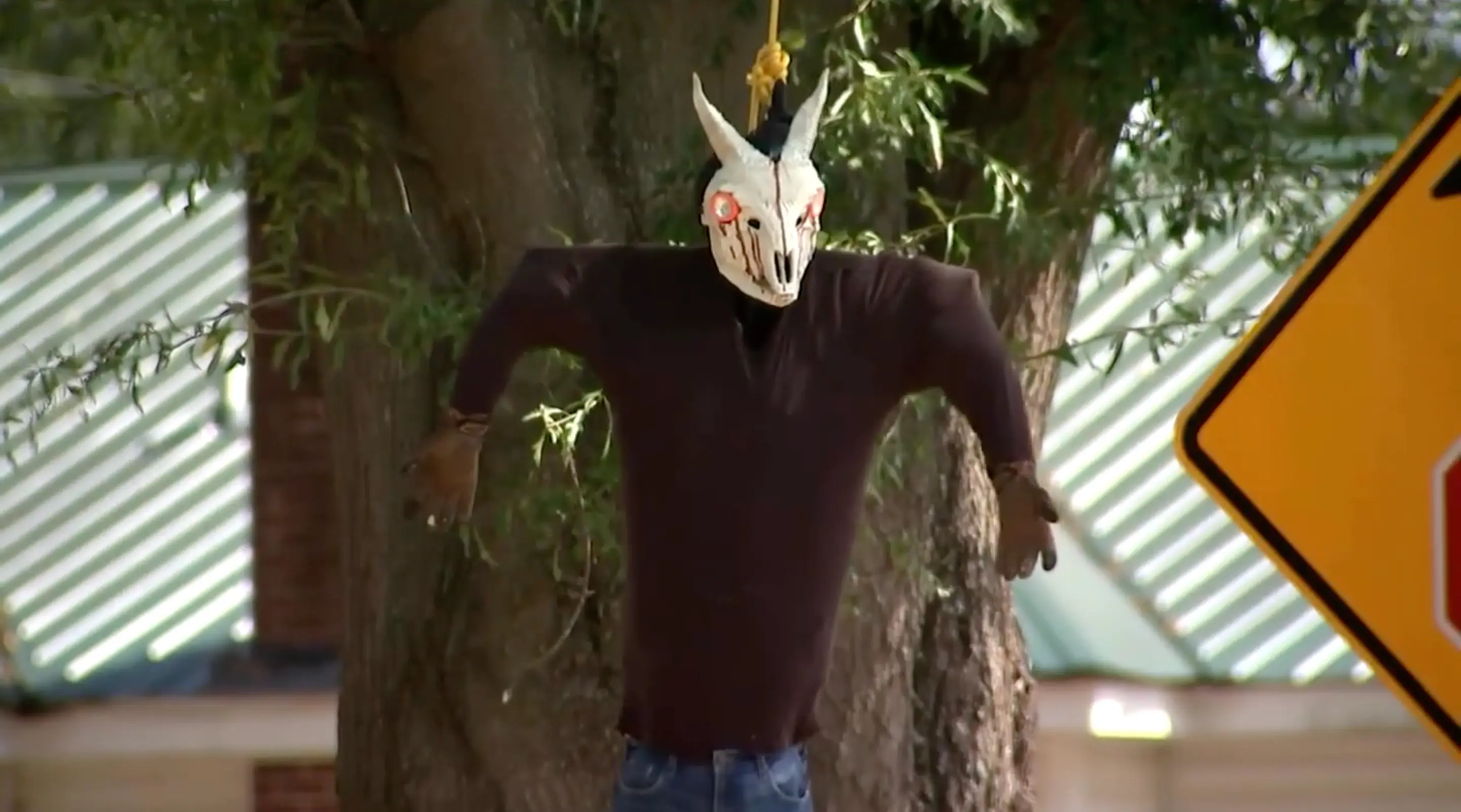 Neighbours have raised concerns that the decoration looks like a black person being lynched.