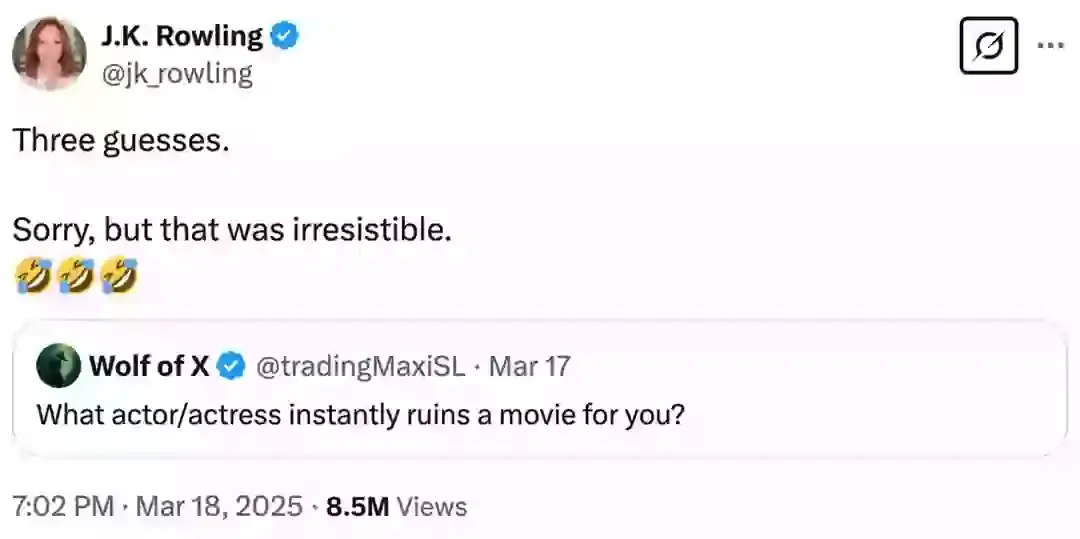 The author seemingly reignited her feud with Harry Potter stars earlier this year (X/@jk_rowling)