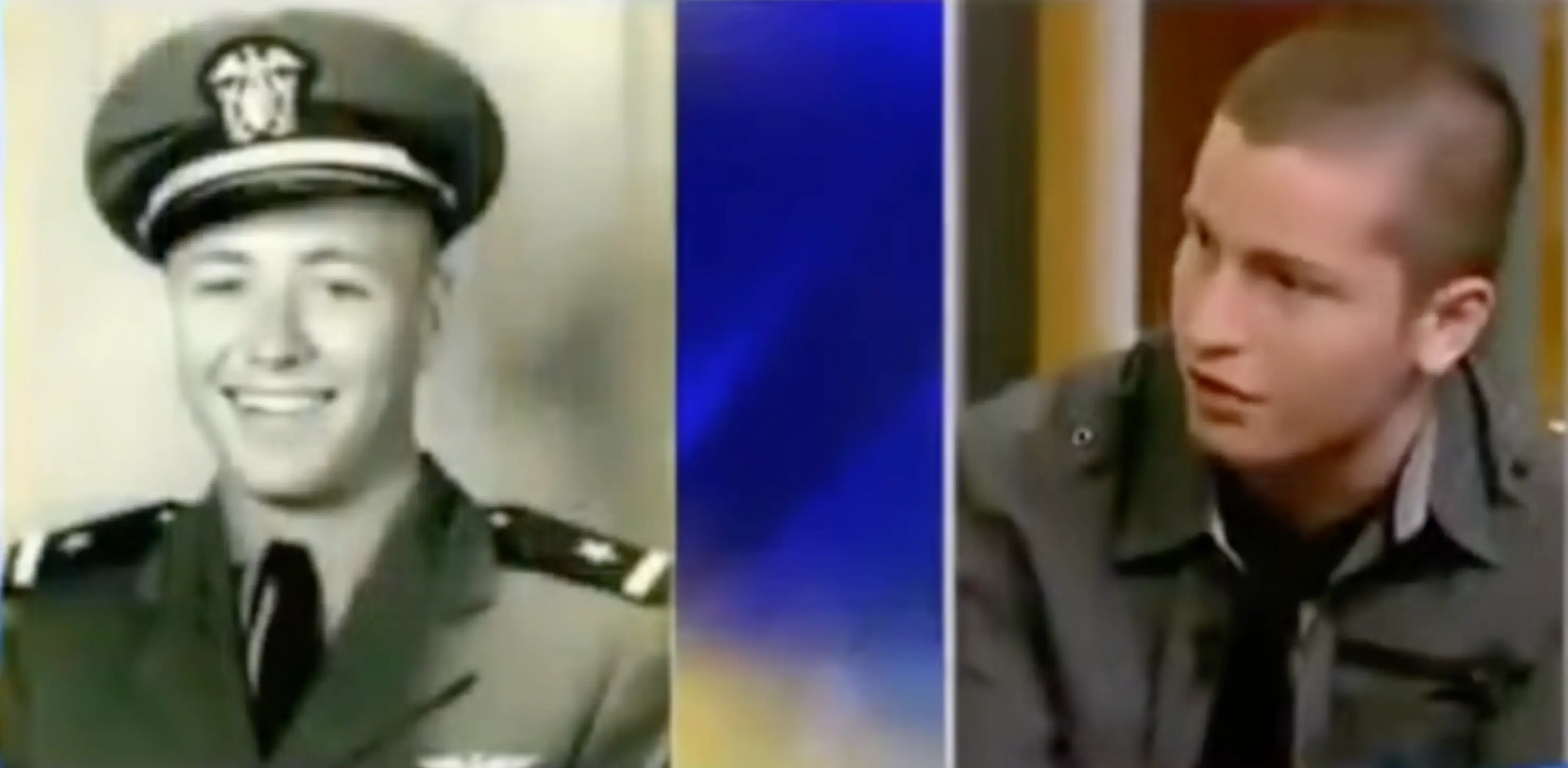 Fallen World War II hero James M. Huston, Jr, pictured alongside an older James Leininger (Fox & Friends)