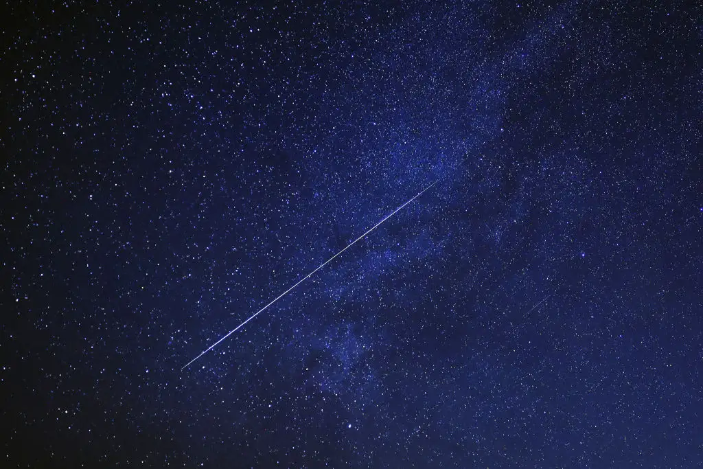 A geminid meteor in 2023 (YASSER AL-ZAYYAT/AFP via Getty Images)