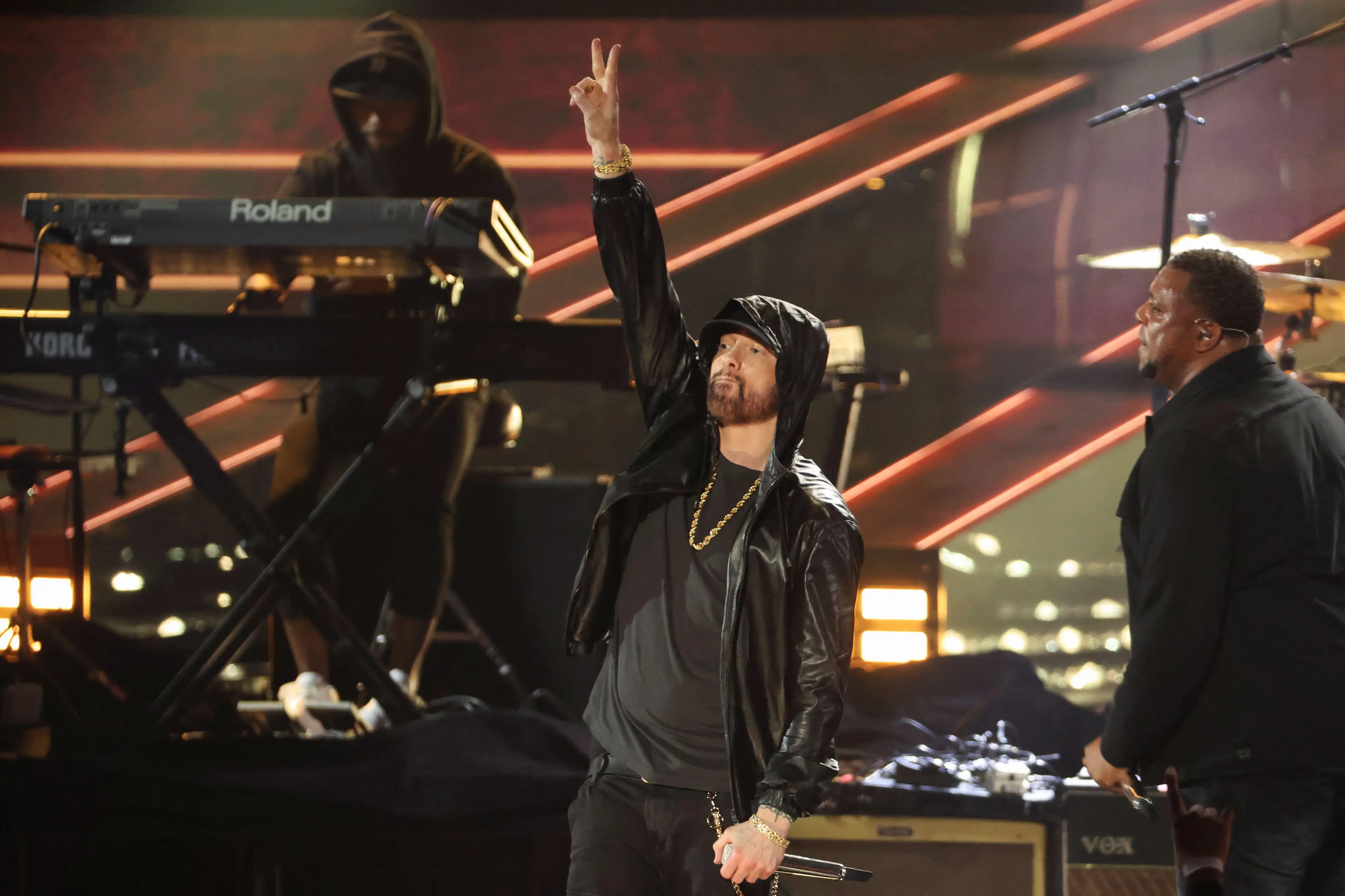 The rapper also performed at the ceremony.