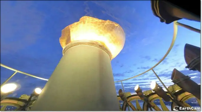 The Statue of Liberty's torch can be seen via three cameras located on it.