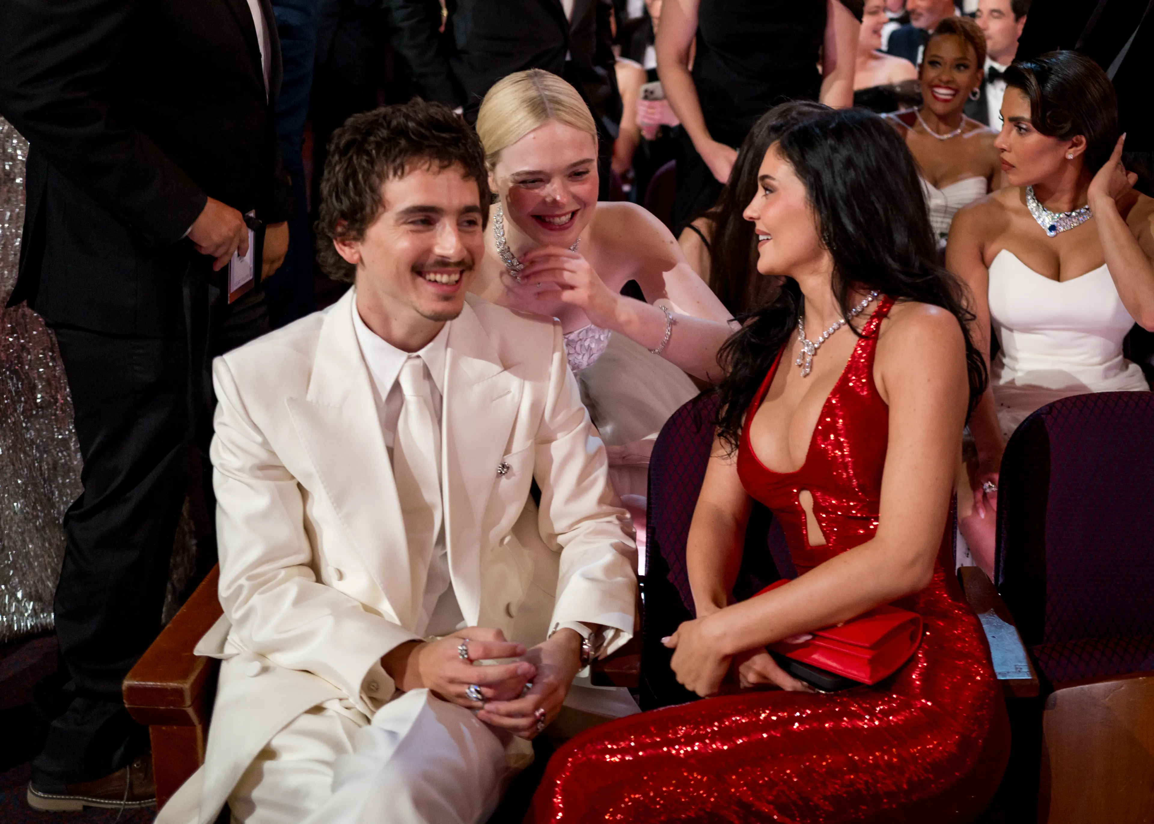 Chalamet and Jenner with Elle Fanning (John Shearer/98th Oscars/Getty Images The Academy via Getty Images)
