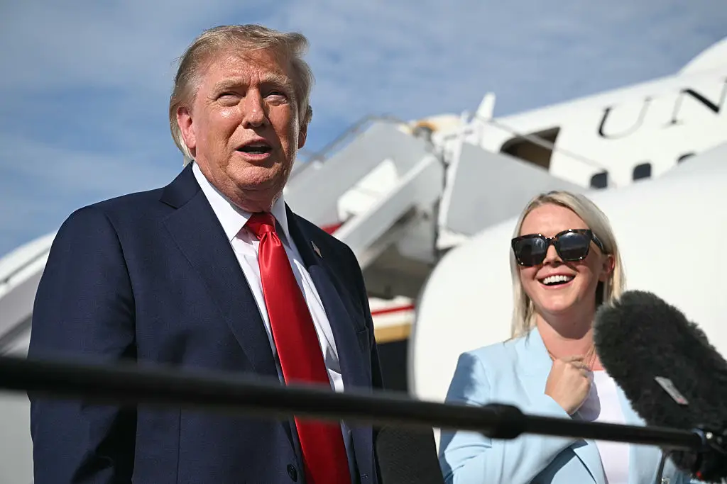 Karoline Leavitt became the youngest person to serve as White House press secretary when she joined Trump's second administration. (Photo by SAUL LOEB / AFP via Getty Images)