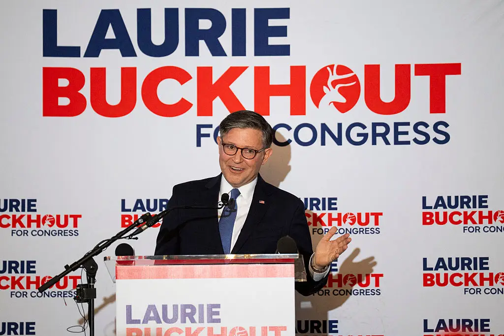 House Speaker Mike Johnson has said congressional approval would be needed for the 'Trump dividend' (Bill Clark/CQ-Roll Call, Inc via Getty Images)