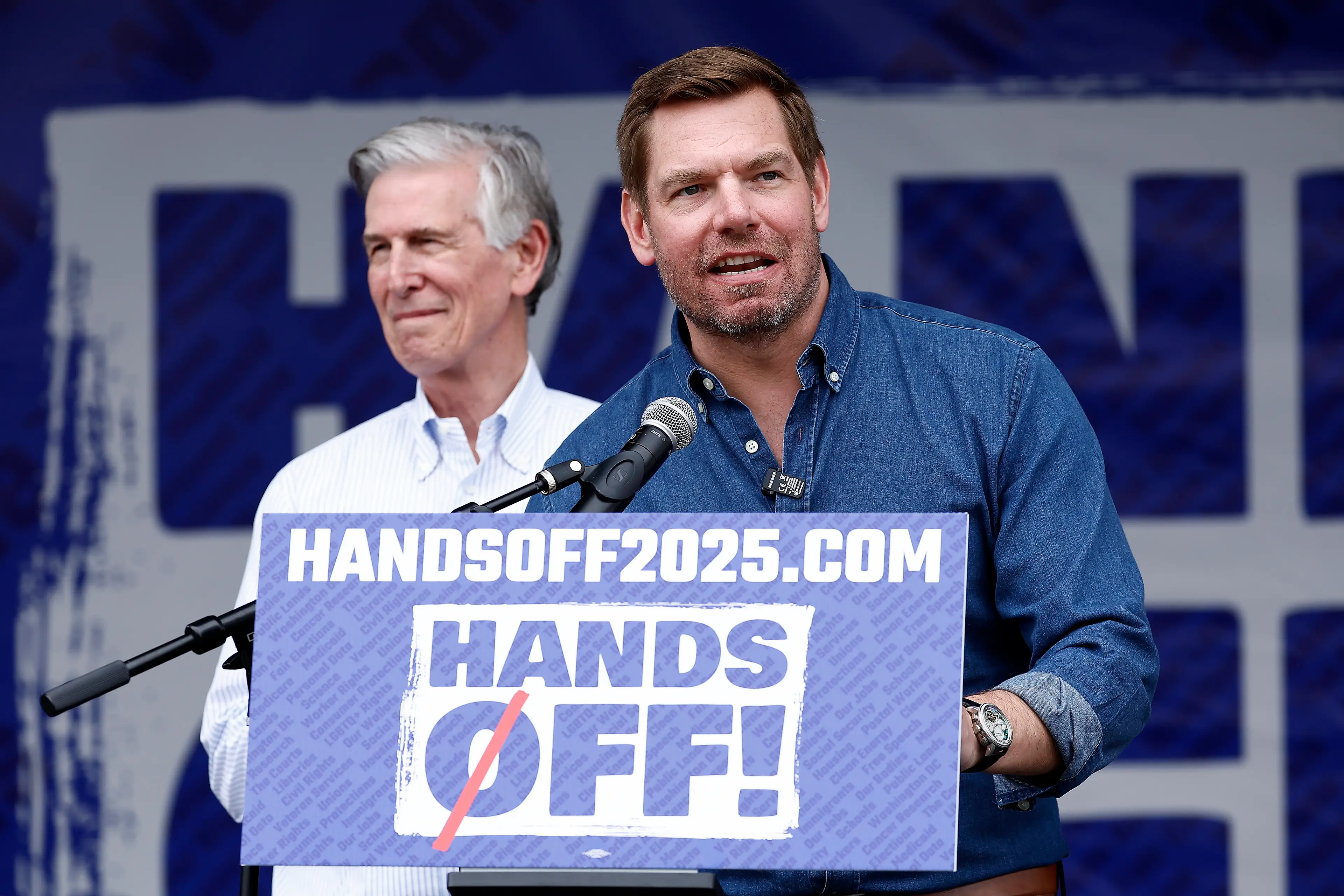 Representative Eric Swalwell has lost the support of key backers and the Democratic establishment as a result of the allegations (Paul Morigi/Getty Images for Community Change Action)