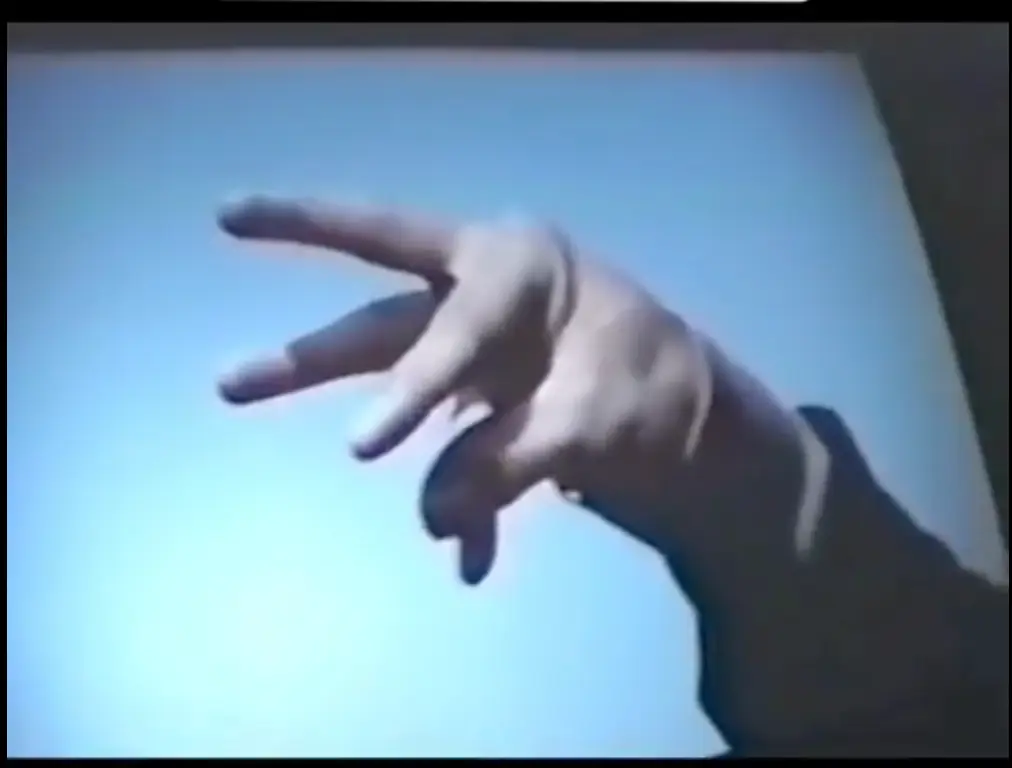 Parker attempts various hand gestures when trying to web-swing.