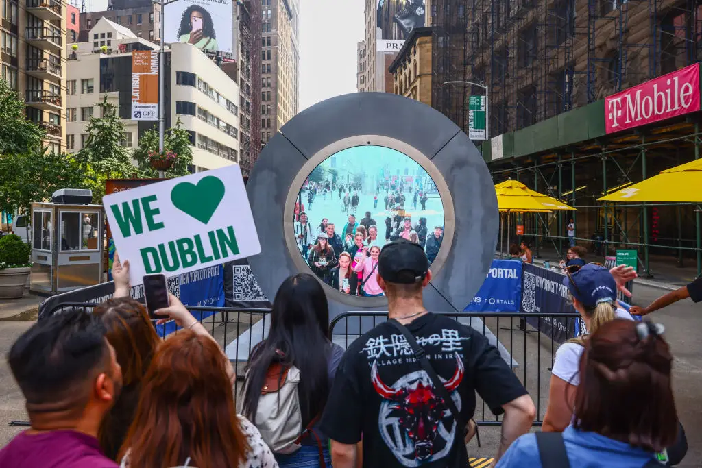 The portal connecting Dublin and New York City was shut down after 'inappropriate behavior' was recorded (Beata Zawrzel/NurPhoto via Getty Images)