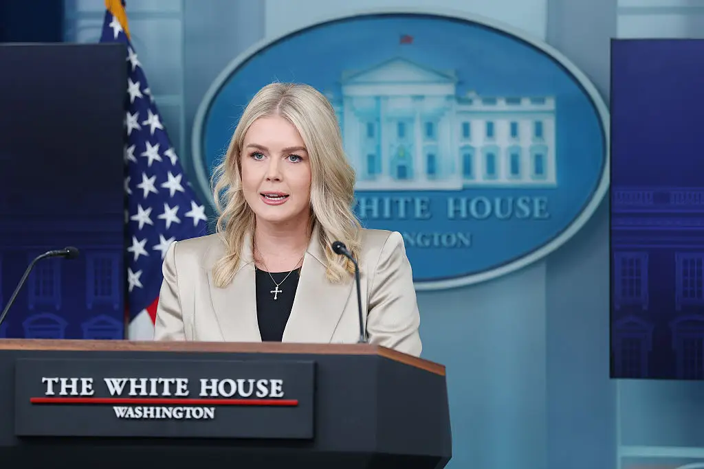 White House press secretary Karoline Leavitt had a petulant response to a reporter asking her a question (Anna Moneymaker/Getty Images)