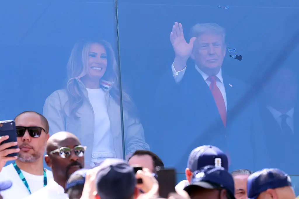 However, there are a number of pictures of the First Lady without her glasses (Photo by Catherine Ivill - AMA/Getty Images)