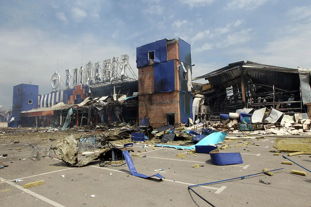 Russian missiles destroyed a Kamianske-based store over the weekend (Mykola Miakshykov/Ukrinform/NurPhoto via Getty Images)