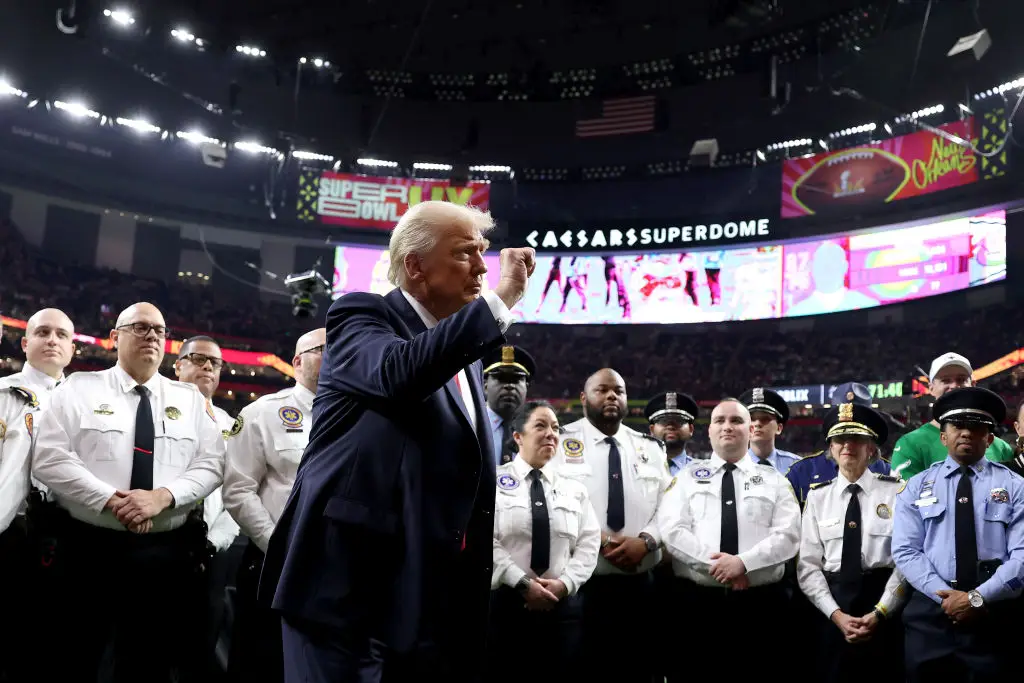 Trump announced the tariffs before heading to the Super Bowl (Jamie Squire/Getty Images)