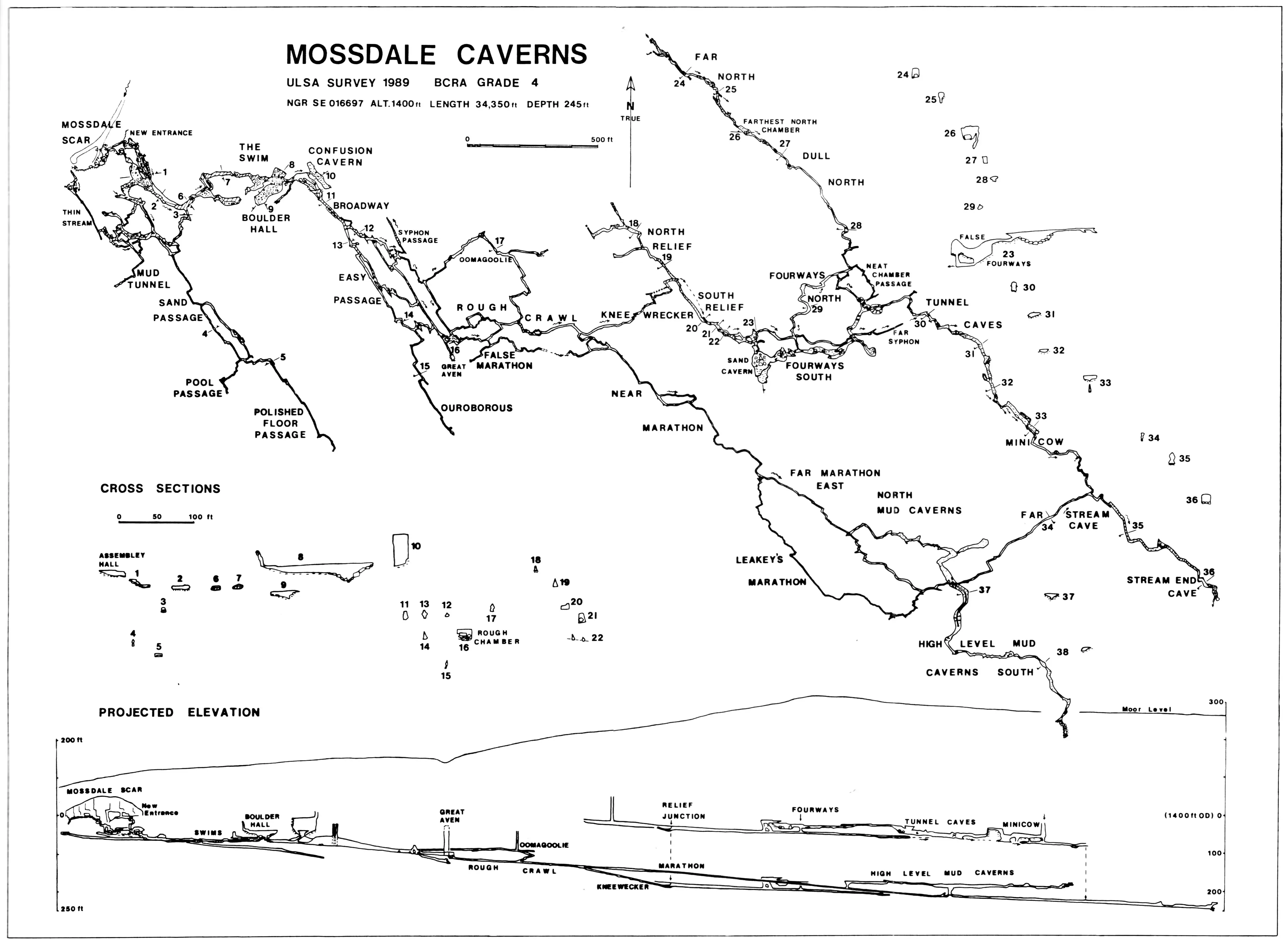 Magnus wanted to reach the 'Fourways' part of the caving system (CAVEMAPS UK)