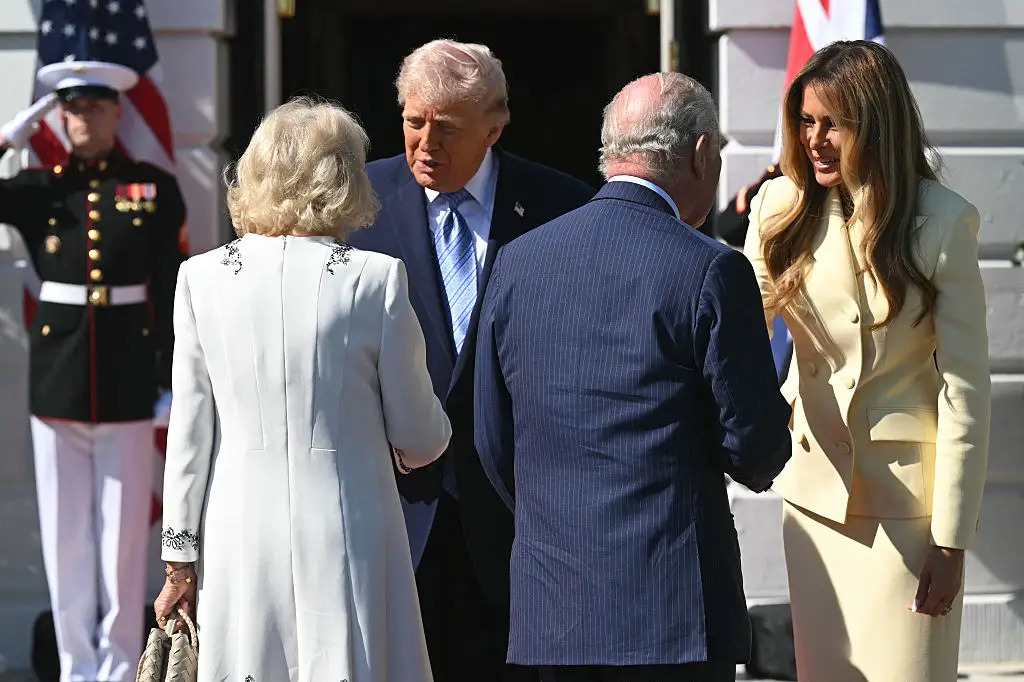 The King and Queen were greeted by Trump and Melania (Photo by SAUL LOEB / AFP via Getty Images)