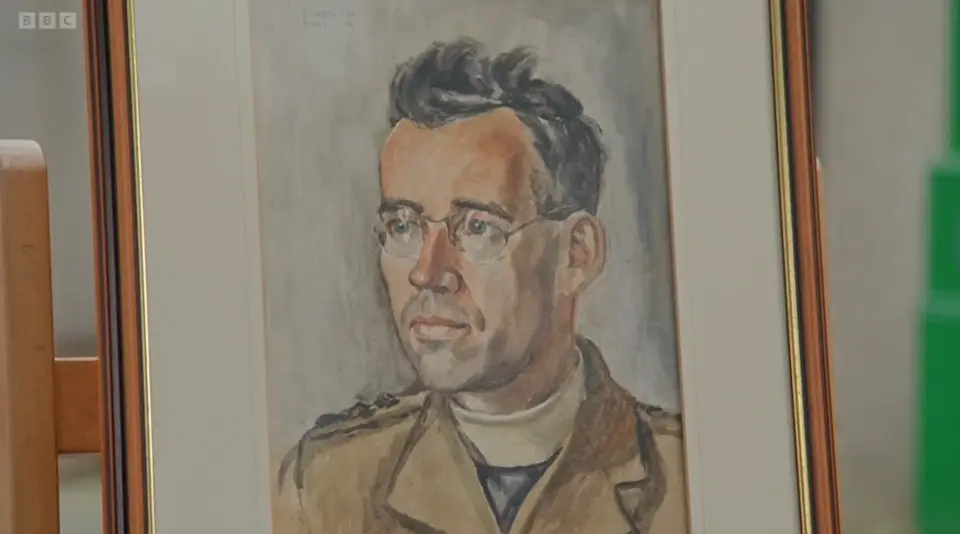 The painting was of a priest during the aftermath of WWII (BBC)