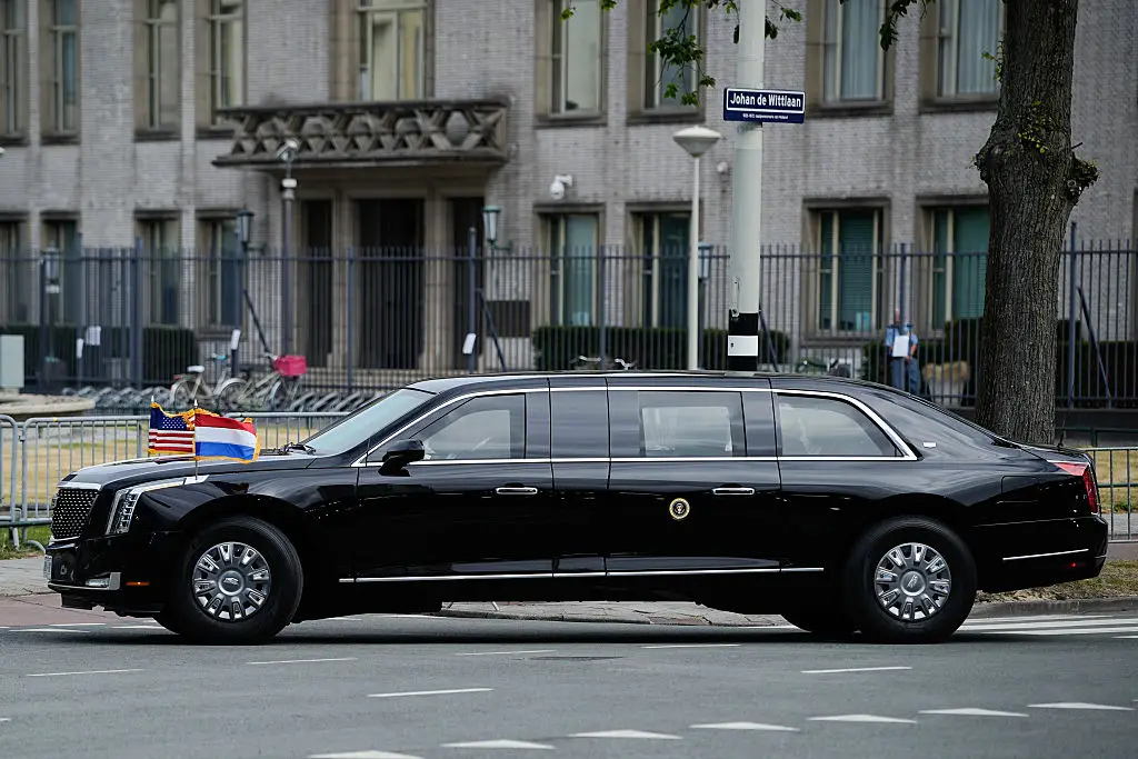 The presidential limo reportedly cost $1.5 million to build (Lina Selg/Bloomberg via Getty Images)