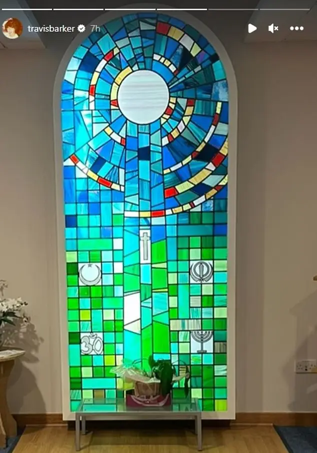 Barker posted a picture from inside the prayer room.